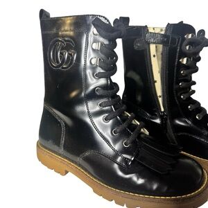 Gucci Girls GG Lace-Up Boots – Size 31 (US 13Youth) Preloved